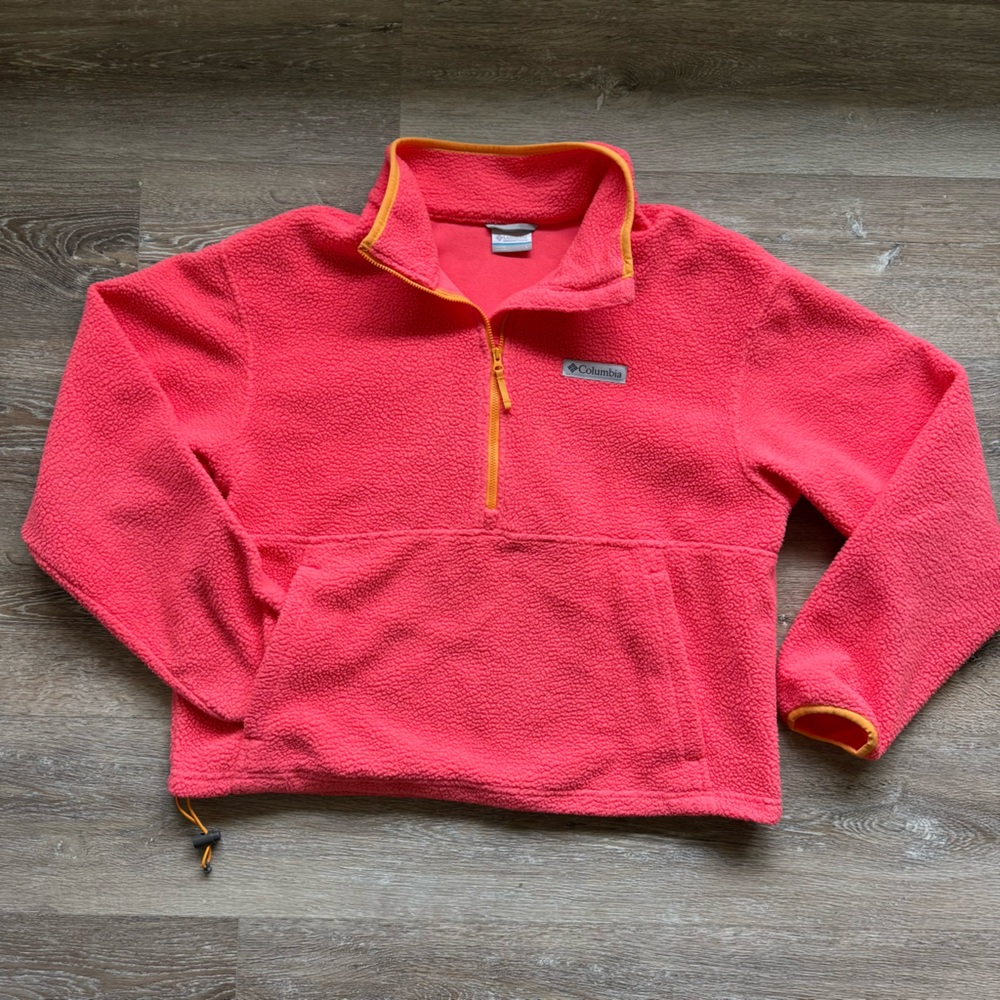 Columbia Pink Fleece Jacket with Orange Accents